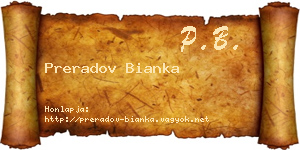 Preradov Bianka névjegykártya